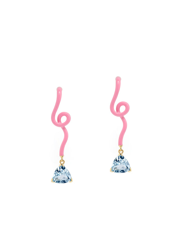Bea Bongiasca TRILLION VINE PENDANT EARRINGS ~ IN PINK
