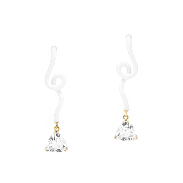 bea bongiasca TRILLION VINE PENDANT EARRINGS ~ IN WHITE