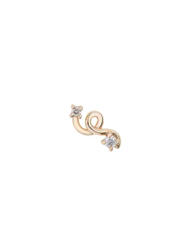 bea bongiasca TWO DIAMONDS MINI LOOP SINGLE EARRING
