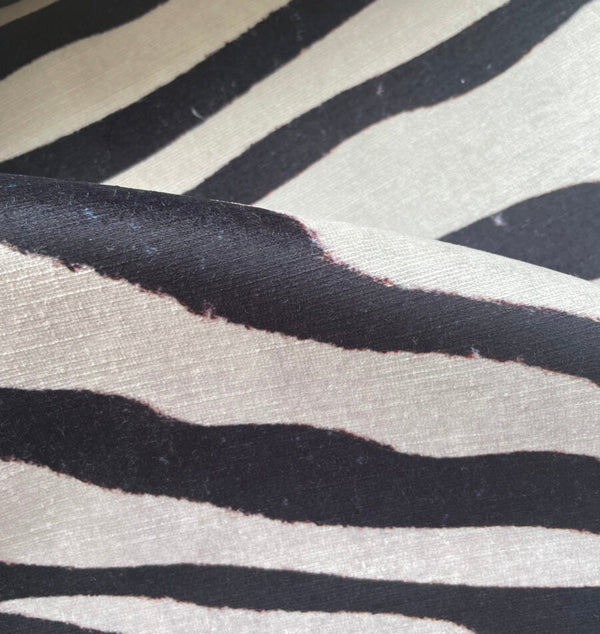 Beau Monde Avalana Bold Zebra Recycled Velvet Fabric