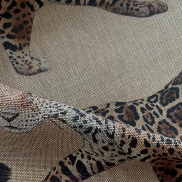 Beau Monde Avalana Caramel Pantheress Natural Linen Fabric