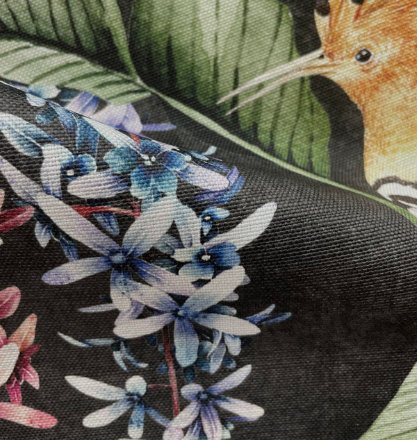 beau monde Avalana Hoopoe Garden Oyster Linen Fabric