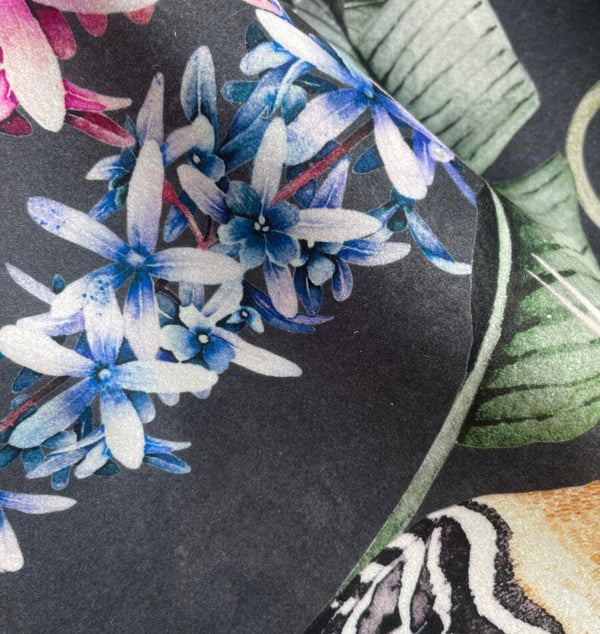 beau monde Avalana Hoopoe Garden Shimmer Velvet Fabric