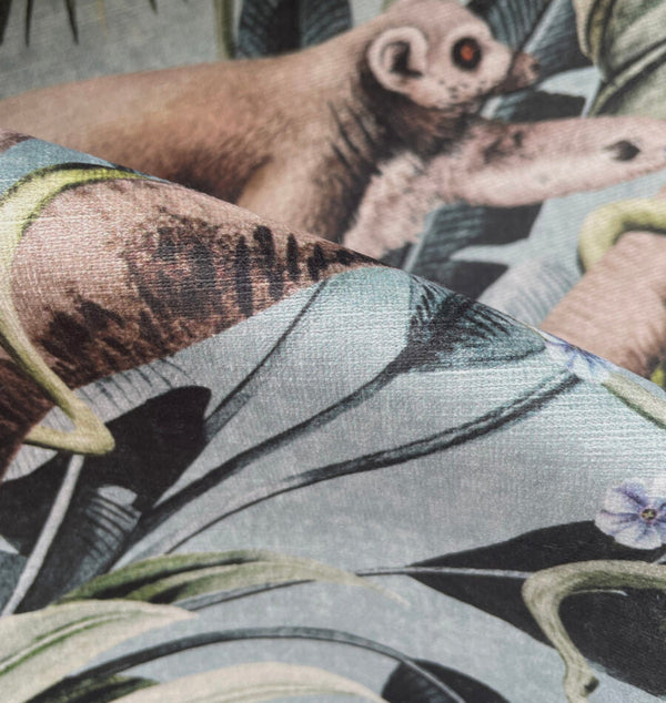 Beau Monde Avalana Leaping Lemur Recycled Velvet Fabric