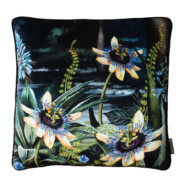 Beau Monde Avalana Madagascar Floral Piped Velvet Cushion