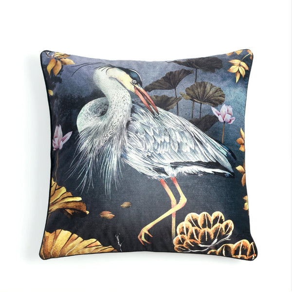 beau monde Avalana Midnight Orient Piped Velvet Cushion