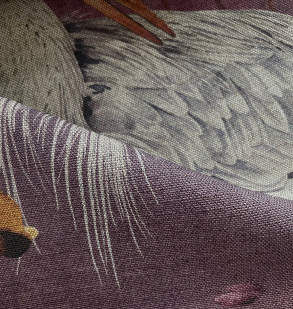 beau monde Avalana Plum Orient Natural Linen Fabric