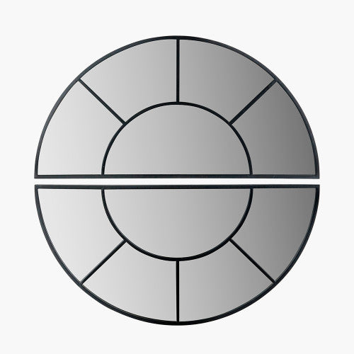 Beau Monde Beau&Co Black Metal 2 Half Moon Section Wall Mirror