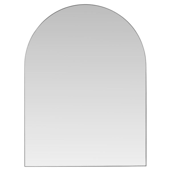 beau monde Beau&Co Brushed Silver Metal Slim Frame Tall Arch Wall Mirror