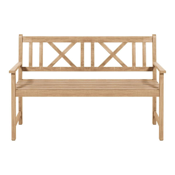 beau monde Beau&Co Cambridge Light Teak Outdoor 3 Seater Acacia Wood Bench