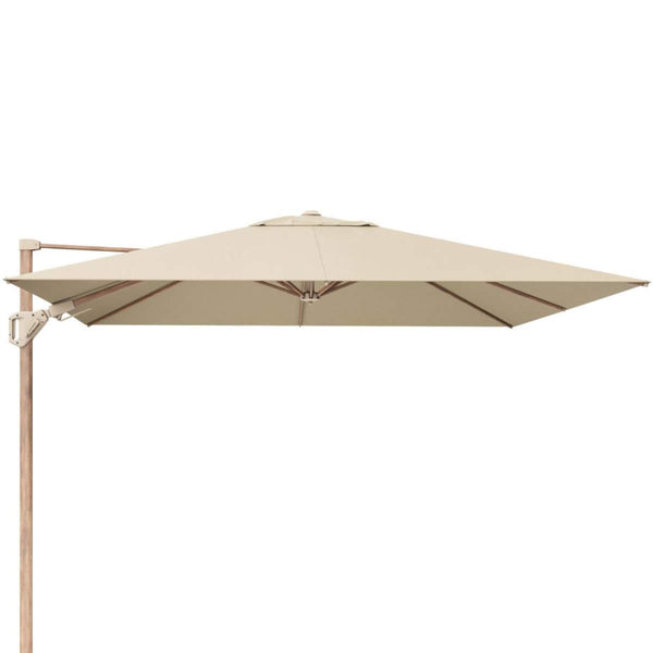 beau monde Beau&Co Challenger Teak T2 3m Square Premium Champagne Free Arm Parasol