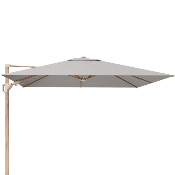 beau monde Beau&Co Challenger Teak T2 3m Square Premium Manhattan Grey Free Arm Parasol