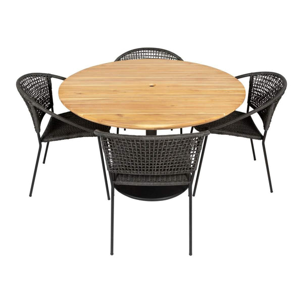 beau monde Beau&Co Dakota Black Outdoor 4 Seater Dining Set
