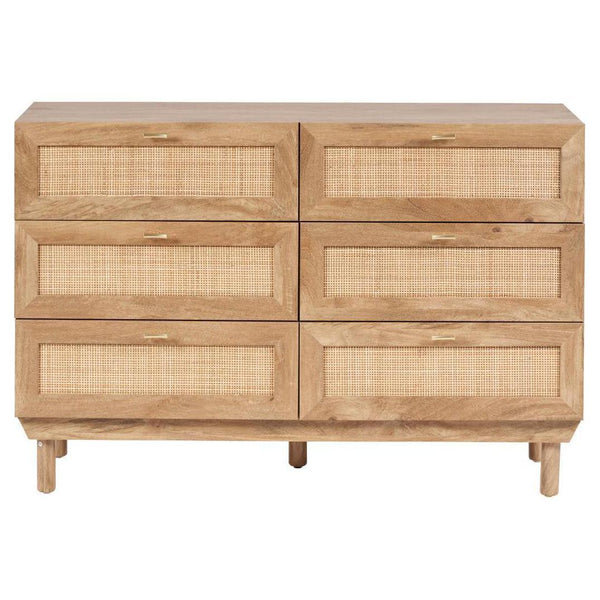 beau monde Beau&Co Emil Natural Rattan 6 Drawer Unit