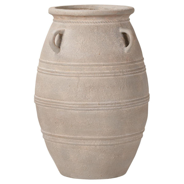Beau Monde Beau&Co Grey Wash Fibrestone Decorative Vase With Handles Large