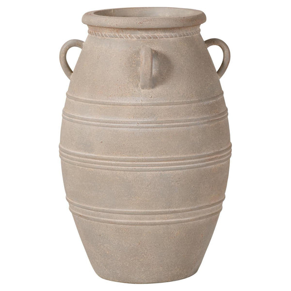 beau monde Beau&Co Grey Wash Fibrestone Decorative Vase with Handles