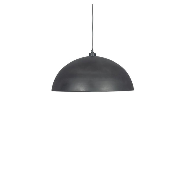 Beau Monde Beau&Co Gustav Metal Dome Pendant In Matt Black And Gold Leaf