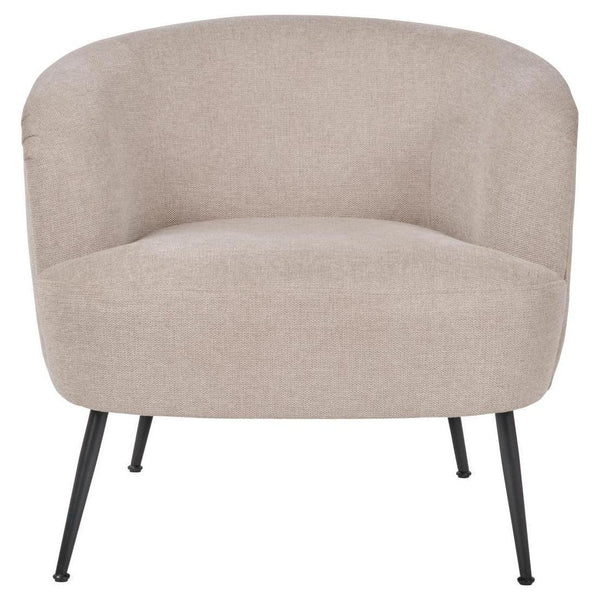 beau monde Beau&Co Ingrid Natural Chenille and Black Metal Tub Chair