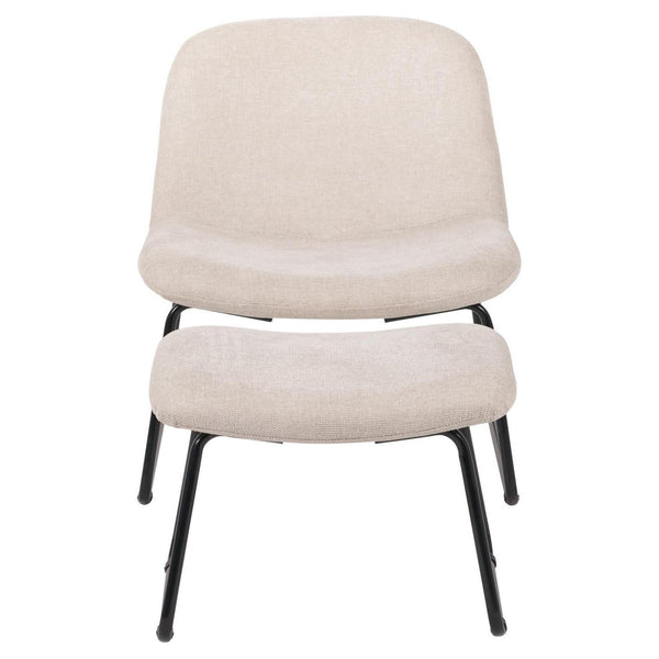 Beau Monde Beau&Co Linnea Natural Chenille Lounging Chair And Footstool