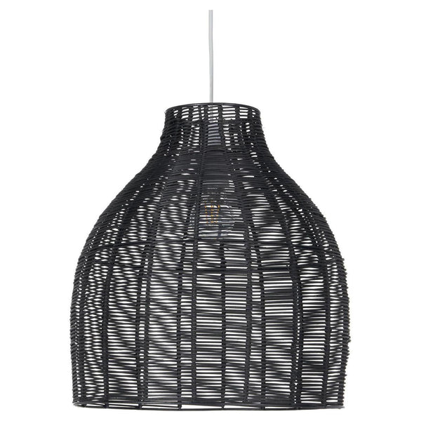 Beau Monde Beau&Co Nils Rattan Cloche Pendant In Black