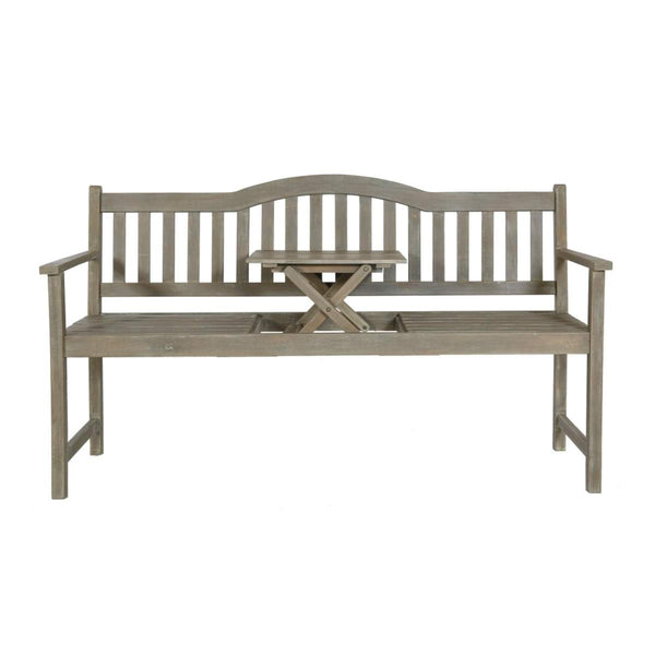 Beau Monde Beau&Co Richmond Antique Grey Outdoor Bench With Pop Up Table
