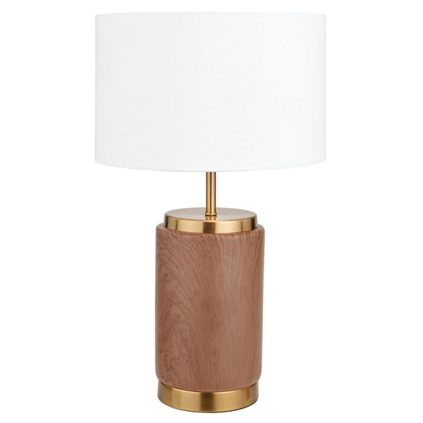 Beau Monde Beau&Co Rune Wood Effect Ceramic Table Lamp