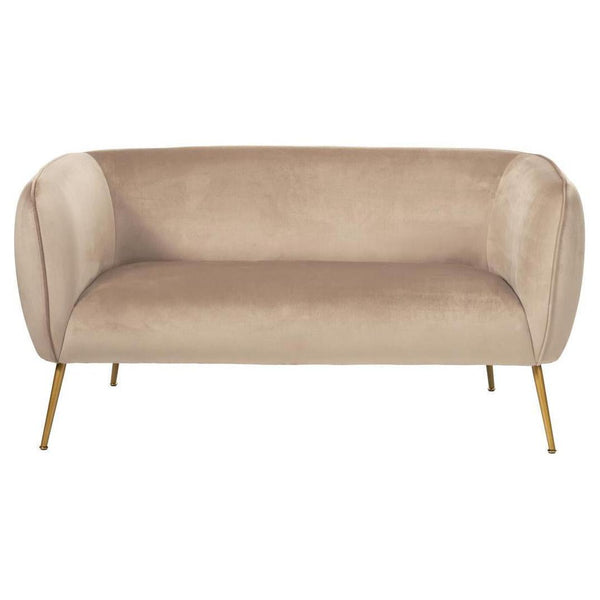 beau monde Beau&Co Soren Biscuit Velvet and Metal Sofa