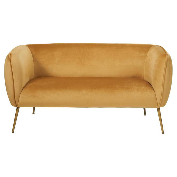 beau monde Beau&Co Soren Gold Velvet and Metal Sofa