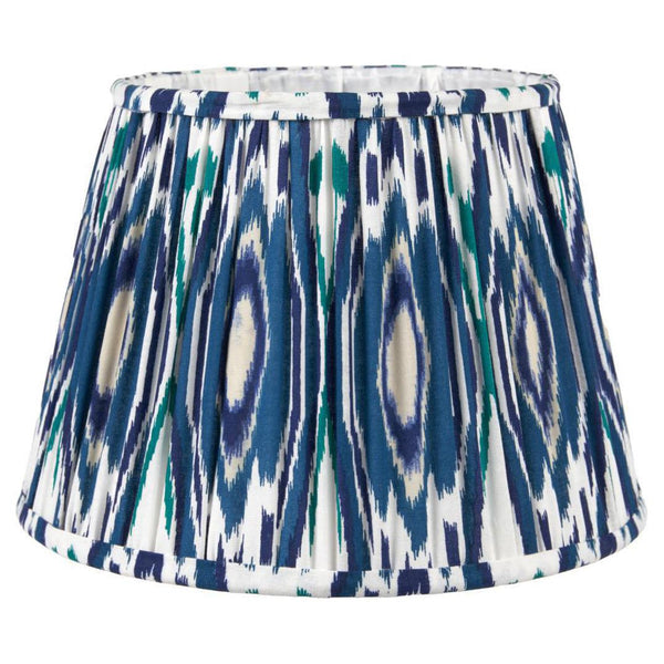 Beau Monde Beau&Co Sunniva Blue Ikat Patterned Mushroom Pleat Tapered Lampshade