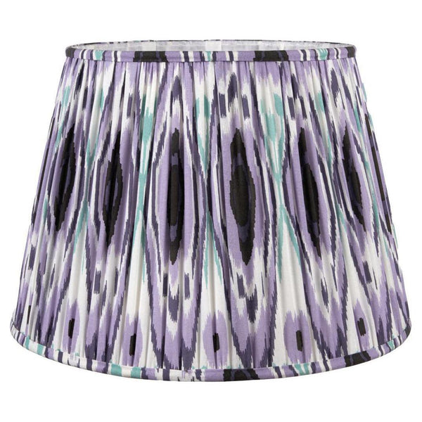 beau monde Beau&Co Sunniva Purple Ikat Patterned Mushroom Pleat Tapered Lampshade