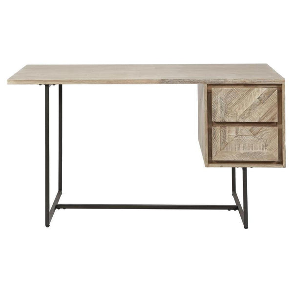 Beau Monde Beau&Co Torben Sand Wash Acacia Wood And Black Metal Desk