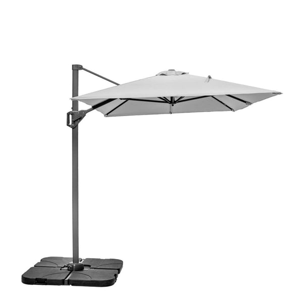 Beau Monde Beau&Co Voyager T1 3m X 2m Rectangular Luna Grey Free Arm Parasol