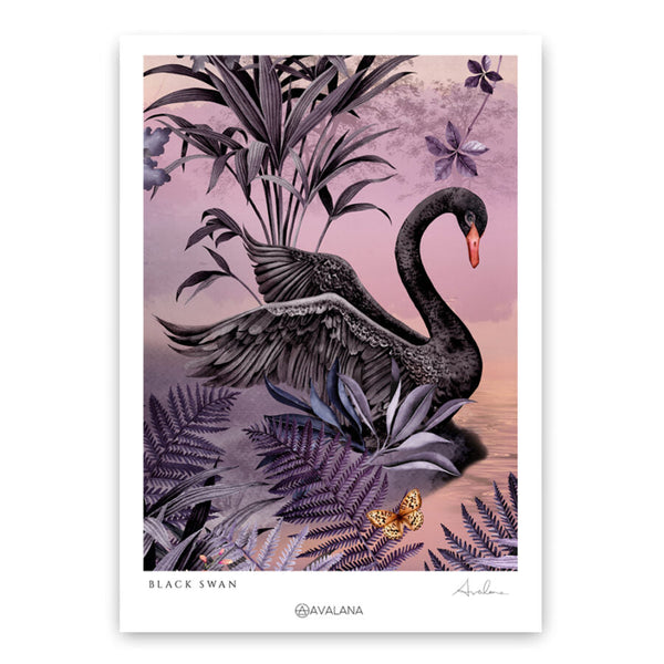 Beau Monde Avalana Lilac Nesting Swan Art Print