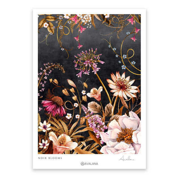Beau Monde Avalana Noir Blooms Art Print