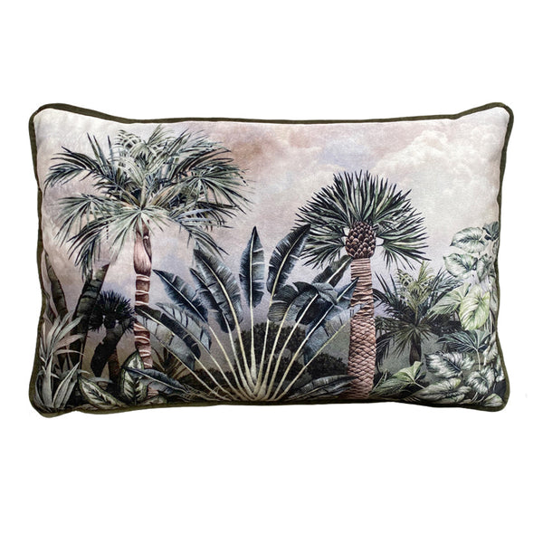 Beau Monde Avalana Rainforest Piped Velvet Cushion