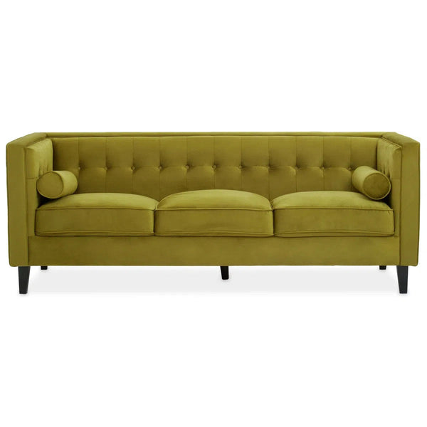 beau monde Beaumonde Home Helios Olive Velvet Sofa