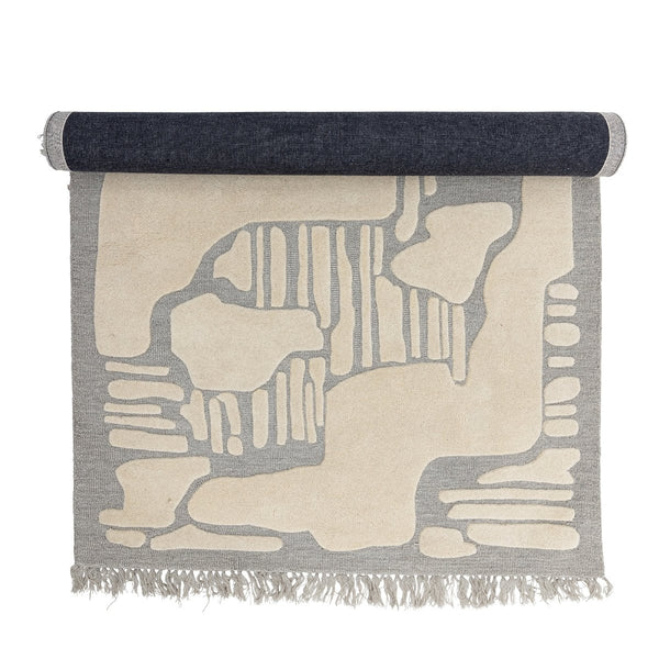 beau monde Bloomingville Napoli Grey Wool Rug