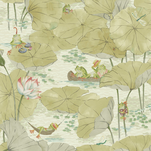 beau monde Brand McKenzie Pondlife Wallpaper - Sage