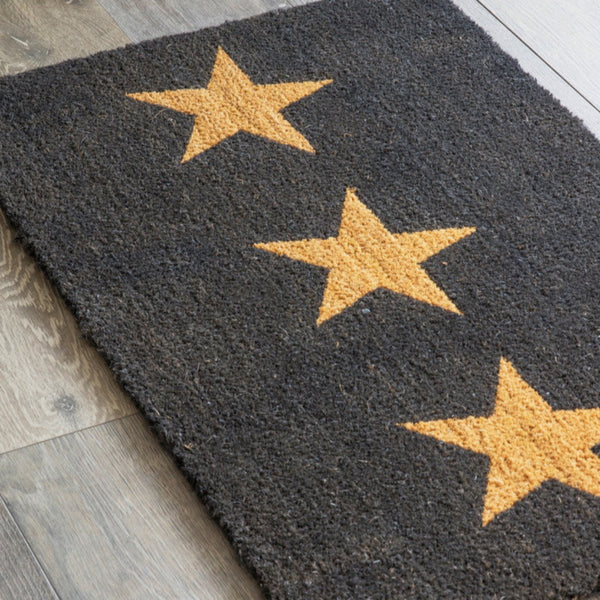 beau monde Garden Trading Doormat 3 Stars Charcoal