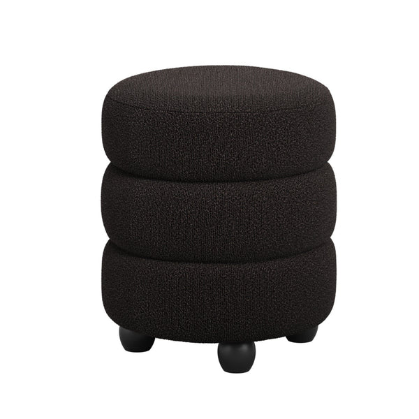 beau monde HO+ME Halo Pouffe In Black Boucle
