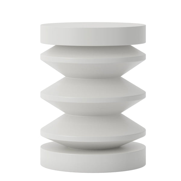 beau monde HO+ME Iris Side Pedestal Table In White