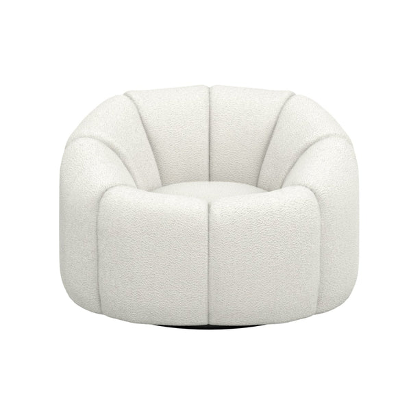 beau monde HO+ME Nao Swivel Chair In Ivory Boucle