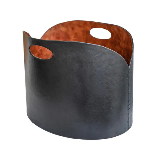 Beau Monde Ivyline Black Faux Leather Log Bucket