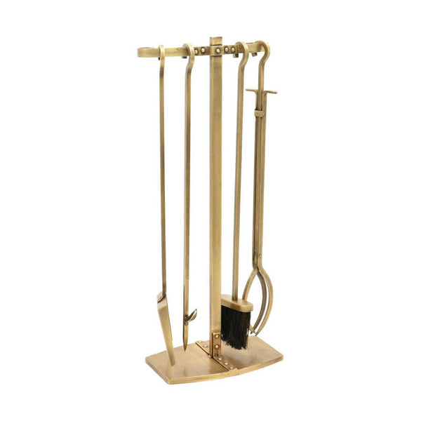 Beau Monde Ivyline Fireside Companion Set Brass