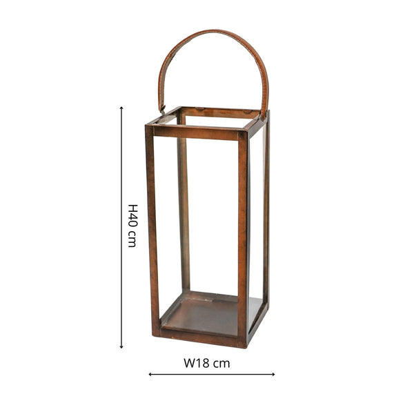Beau Monde Ivyline Hampton Tall Lantern In Copper