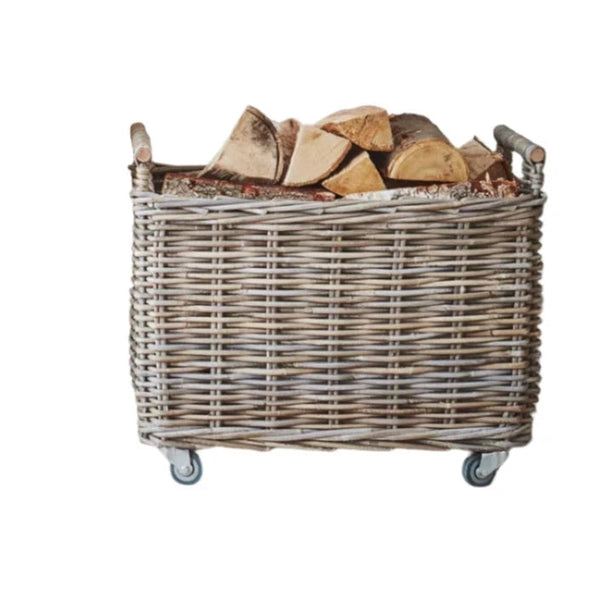 beau monde Ivyline Natural Rattan Log Cart