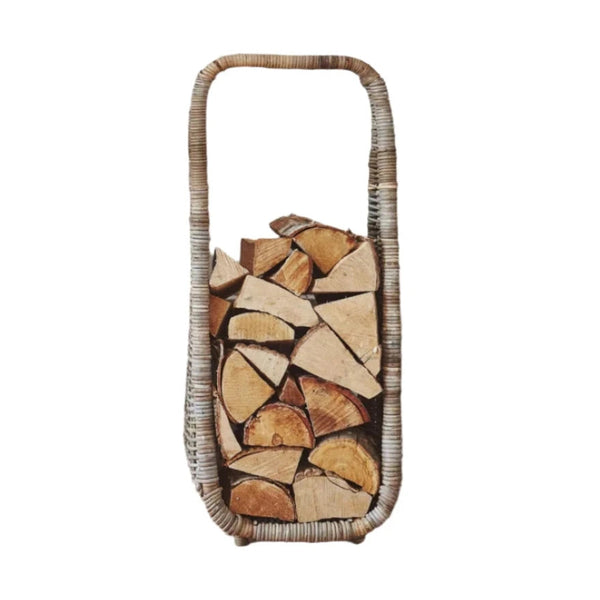 beau monde Ivyline Rattan Tall Log Storage Rack