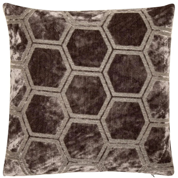 beau monde Malini Ivor Hexagon Cushion In Slate
