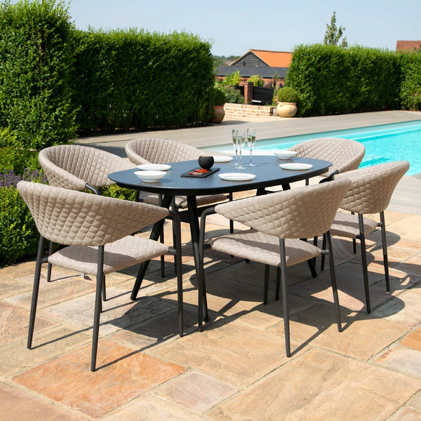 Beau Monde Maze Pebble 6 Seat Oval Dining Set