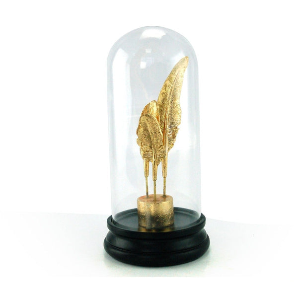 Beau Monde Mindy Brownes Gold Feather Bell Jar